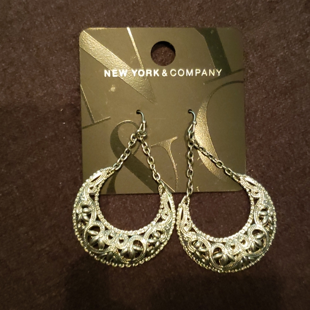 Silver with design earrings